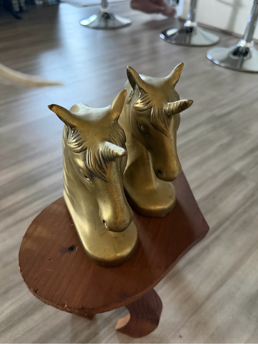 Vintage Gold Brass color Unicorn Bookends (Pair) Cottagecore